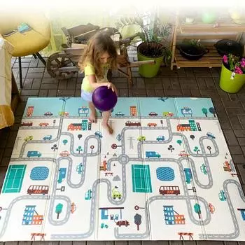 Складной коврик для ползания, детский игровой коврик, складное одеяло, развивающие игрушки, детский игровой коврик, водонепроницаемый мягкий напольный игровой коврик из XPE размером 1,5 м на 2 м на 1 см 59 *78