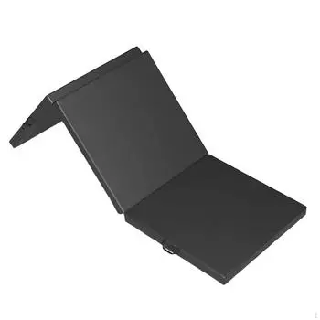 Складной коврик для упражнений, складной коврик для йоги, легко хранить, 6 футов, тренажерный зал, гимнастика для пилатеса на открытом воздухе чёрный