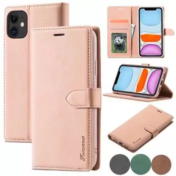 Складной кожаный чехол-бумажник с магнитной застежкой для Iphone 6 6s 7 Plus 8 Plus X Xr Xs Max 11 Pro Max 12 Pro Max 13 Pro Max 14 Pro Max iPhone 13 Mini коричневый