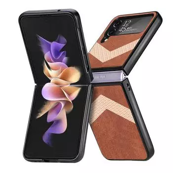 Складной кожаный чехол для аксессуаров для телефонов Samsung Galaxy Z Flip4 5g Flip 4 Zflip4 пылезащитный защитный чехол для Samsung Flip4 for Samsung Z Flip 4 розовый