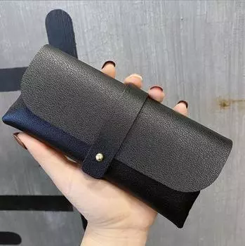 Складной кожаный чехол для очков - Мягкий, портативный чехол на молнии для солнцезащитных и обычных очков