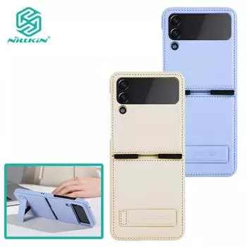 Складной кожаный чехол Nillkin QIN Pro для Samsung Galaxy Z Flip 4, роскошный высококачественный противоударный защитный чехол для бизнеса, слайдер для камеры Galaxy Z Flip 4 зелёный