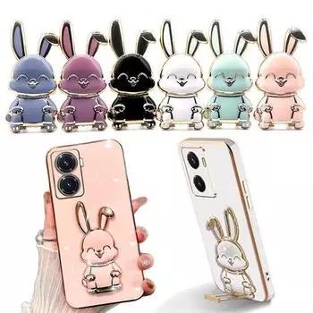 Складной кронштейн для телефона Sagit, универсальный портативный складной кронштейн для телефона в виде кролика, подставка для мобильного телефона для всех мобильных телефонов 1PCS чёрный