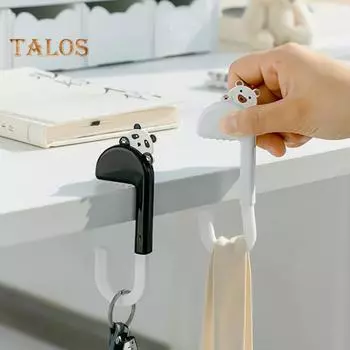 Складной крючок для хранения вещей, вешалка, прочная, выдерживающая нагрузку, компактная, портативная, многофункциональная, органайзер для хранения вещей, крючок для стола сбоку розовый