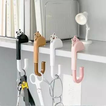 Складной крючок для хранения вещей, вешалка, прочная, выдерживающая нагрузку, компактная, портативная, многофункциональная, органайзер для хранения вещей, крючок для стола сбоку белый