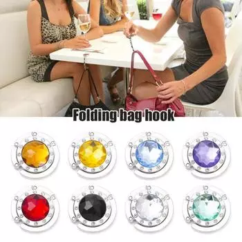 Складной крючок для сумки с магнитом, противоскользящий дизайн, универсальная совместимость, компактный портативный крючок для вешалки сумочки чёрный
