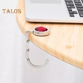 Складной крючок для сумки с магнитом, противоскользящий дизайн, универсальная совместимость, компактный портативный крючок для вешалки сумочки темно-красного