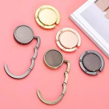 Складной крючок для сумки с магнитом. Противоскользящий дизайн. Универсальная совместимость. Компактная металлическая сумка. розового золота