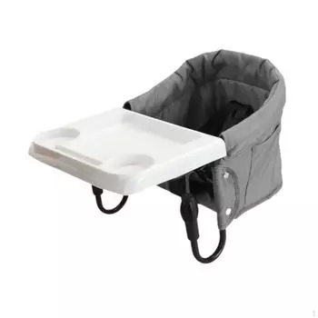 Складной крючок на столике для высокого стульчика, компактный переносной съемный обеденный поднос, для серый