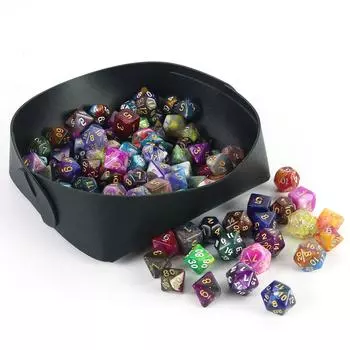 Складной квадратный лоток для игральных костей из искусственной кожи, лоток для игральных костей для прокатки, кошелек для ключей, монетница, лоток для хранения S чёрный