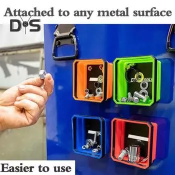 Складной магнитный лоток для деталей, двойной магнит, небольшой держатель для оборудования, лоток для инструментов, винты, гайки и болты оранжевый