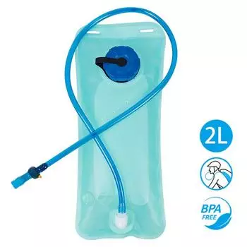 Складной мешок для воды с питьевой трубкой, 2 л, мочевой пузырь, герметичный уличный инструмент, аксессуар, пакет для гидратации, походная сумка для воды 34x17cm