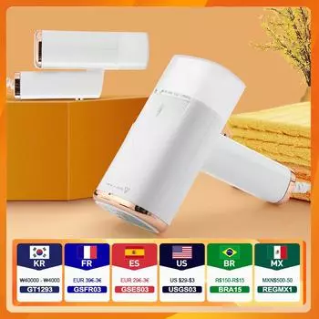 Складной мини-паровой утюг для одежды мощностью 1000 Вт, портативный домашний, дорожный, для глажки одежды, влажной и сухой гладильной машины EU белый