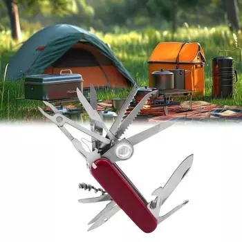 Складной многофункциональный резак 17 в 1 карманный универсальный плоскогубцы открывалка для бутылок из нержавеющей стали пила отвертки для кемпинга выживания охоты рыбалки походов красный