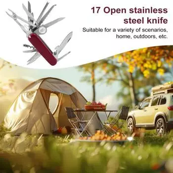 Складной многофункциональный резак 17 в 1 карманный универсальный плоскогубцы открывалка для бутылок из нержавеющей стали пила отвертки для кемпинга выживания охоты рыбалки походов красный