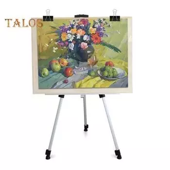 Складной мольберт для рисования 1,65 м, штатив из алюминиевого сплава, стойка для демонстрации, переносной телескопический мольберт с сумкой для хранения для рисования на открытом воздухе и путешествий серебряный