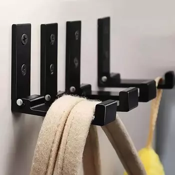 Складной настенный крючок из алюминиевого сплава, креативный крючок для пальто и шляпы за дверью, удобное хранение и экономия места