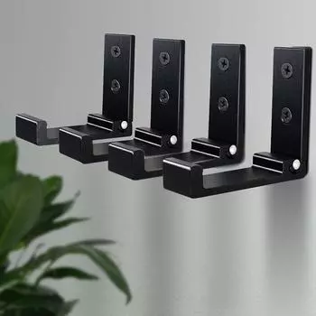Складной настенный крючок Складные крючки для одежды для подвешивания сумки для пальто Шляпа для наушников Складные крючки для одежды Настенный монтаж экономит место чёрный