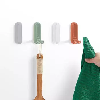 Складной настенный крючок, скрытый крючок для халата, полотенца, однотонный крючок из сплава для дома, кухни, ванной комнаты, матово-черная вешалка для полотенец One Size чёрный