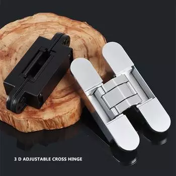 Складной невидимый крестообразный шарнир Скрытый монтаж Скрытые дверные петли Скрытое наружное открывание Silver-Style 3