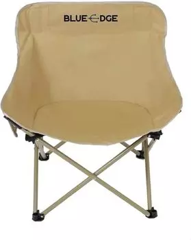 Складной низкий стул Компактная высота сиденья Грузоподъемность 100 кг Сумка для хранения в комплекте Стул Blue Edge для кемпинга на открытом воздухе, барбекю в саду, для сна в машине бежевый