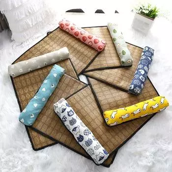 Складной охлаждающий коврик для кошек из ротанга, плетеная клетка для собак, кровать для сна, коврик для собак из ледяного шелка, подушка для дома S зелёный