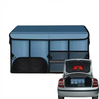 Складной органайзер для багажника, большая вместимость, разделенный органайзер, экономящий место, со светоотражающей полосой, переносной ящик для хранения с