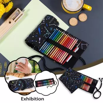 Складной пенал для карандашей, держатель для ручек, холщовая упаковка, сумки-органайзер, пенал, школьный пенал, чехол 20*9*3 cm