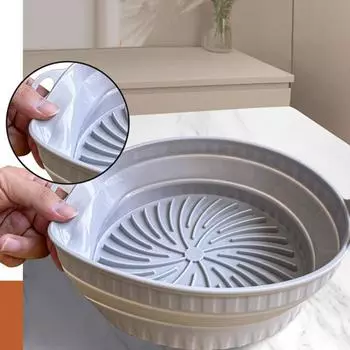 Складной пищевой силиконовый тепловой противень AirFryer Микроволновая печь Сковородка Коврик легко чистится