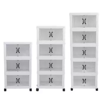 Складной пластиковый складной шкаф для хранения вещей, органайзер для шкафа с колесами для дома, общежития, Wa 4 Tiers