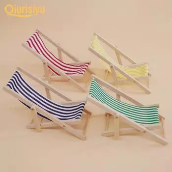 Складной пляжный стул 1/12, очаровательный домашний декор мини-размера красный