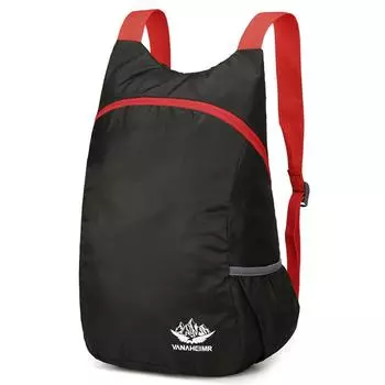 Складной походный рюкзак, легкая уличная сумка, водонепроницаемые, с широкими лямками, нейлоновая ткань, дизайн кармана для мужчин и женщин красный