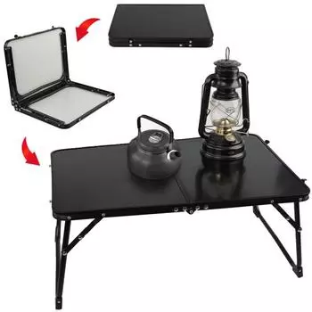 Складной походный столик Портативная резиновая ручка Прочный противоскользящий алюминиевый сплав Многофункциональный портативный чайный столик для походов на открытом воздухе для пикника и барбекю