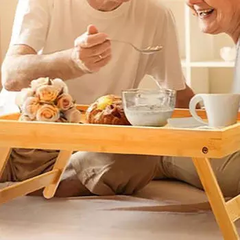 Складной прикроватный столик на коленях бамбуковый держатель для чтения портативный универсальный небольшой стол для ноутбука завтрак