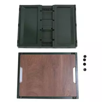 Складной ящик для хранения для кемпинга с крышками, универсальный, штабелируемый, передвижной, портативный контейнер для хранения для кемпинга M(315 X 180mm / 12.4 X 7.09in) зелёный