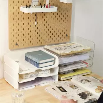 Складной ящик для хранения документов, широко используемый ящик для хранения офисных принадлежностей, уникальный дизайн, экономит место, прозрачный ящик для бумаги формата А4