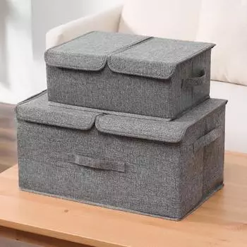 Складной ящик для хранения игрушек, большая вместимость, прочная конструкция, очень большой органайзер для хранения одежды и игрушек с усиленными ручками S серый