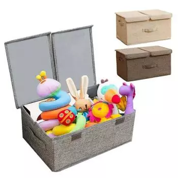 Складной ящик для хранения игрушек, большая вместимость, прочная конструкция, очень большой органайзер для хранения одежды и игрушек S серый