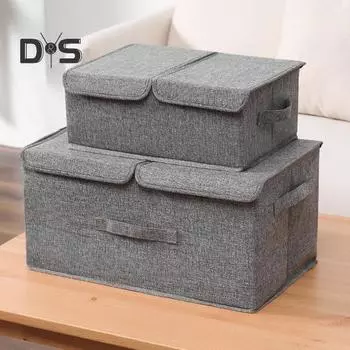 Складной ящик для хранения игрушек, большая вместимость, прочная конструкция, очень большой органайзер для хранения одежды и игрушек с усиленными ручками S серый