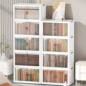 Складной ящик для хранения из 2 шт./компл. с 4 колесиками, двойными дверями, сверхмощный складной штабелируемый детский игрушечный шкаф, книжный шкаф, органайзер для одежды, контейнер L Single Layer