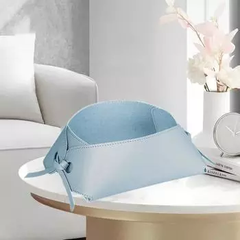 Складной ящик для хранения из скандинавской кожи, контейнер для косметики, современный поднос для ключей, настольный лоток серый