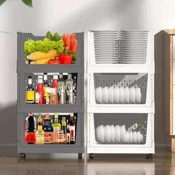 Складной ящик для хранения на колесах, легко перемещается, выдерживает большую нагрузку, прост в сборке, органайзер для хранения мелочей серый