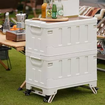 Складной ящик для хранения на открытом воздухе, большой передвижной, может сидеть, толстый ящик для хранения в кемпинговом автомобиле/кухне, резервное хранилище для кемпингового автомобиля 35L White