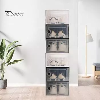 Складной ящик для хранения обуви, большая емкость, пылезащитный прозрачный дизайн, органайзер для обуви на высоких каблуках белый