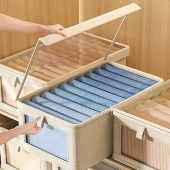 Складной ящик для хранения одежды с застежкой-молнией Органайзеры для нижнего белья и носков Ящики для хранения в шкафу Контейнеры для хранения одежды Органайзеры для одежды No Cover Gray