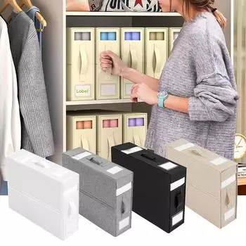 Складной ящик для хранения окон большой емкости на молнии из Оксфорда для простыней, пододеяльников и подушек 38cm*32cm*11.5cm чёрный