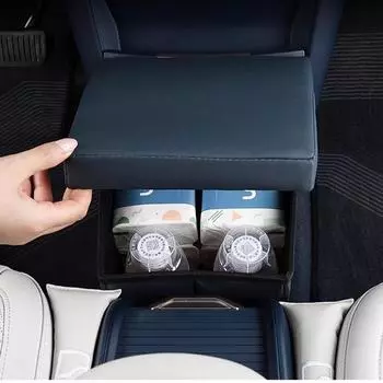 Складной ящик для хранения переднего ряда сидений автомобиля для ZEEKR X 2024 2024 Аксессуары для модификации интерьера чёрный