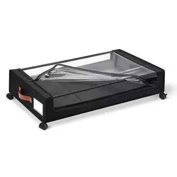 Складной ящик для хранения под кроватью Квадратная стойка для хранения для одежды, обуви, одеял чёрный