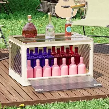 Складной ящик для хранения, прозрачный органайзер для шкафа с перегородкой, портативный пластиковый штабелируемый шкаф большой емкости для хранения с крышками