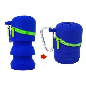 Складной ящик для хранения рыболовных снастей с пряжкой из нержавеющей стали, органайзер для нахлыста, силиконовый ящик для хранения вязания мушек, рыболовные принадлежности Blue